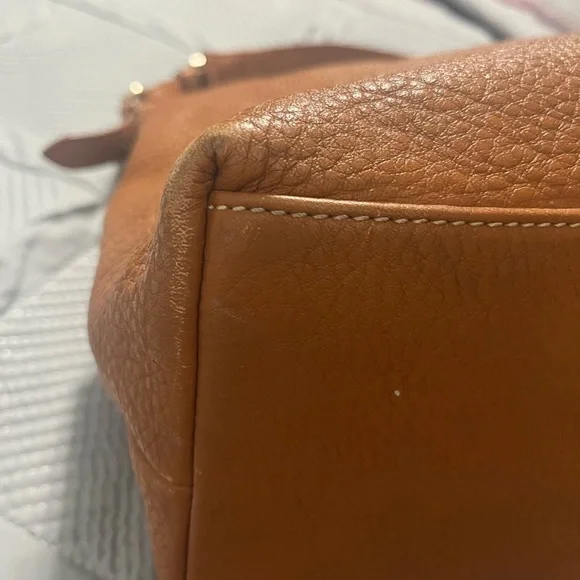 Dooney & Bourke Florentine brown pebble leather shoulder bag. Leather Bucket Bag - Picture 6 of 10